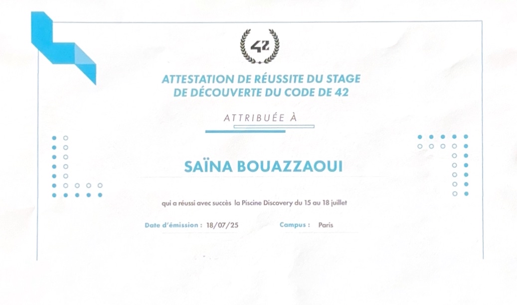 Image du stage École 42